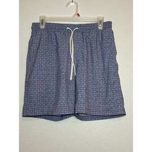 Faherty Shorelite Swim Trunk in Bluebell Flare Geo Small Lined Beach Vacation 7"